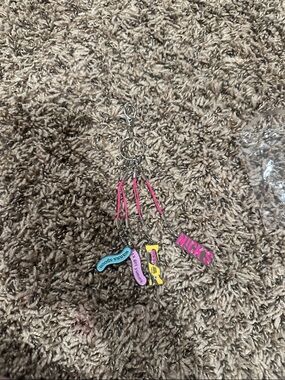 Novelty Pink and Multicolor Keychain Charm